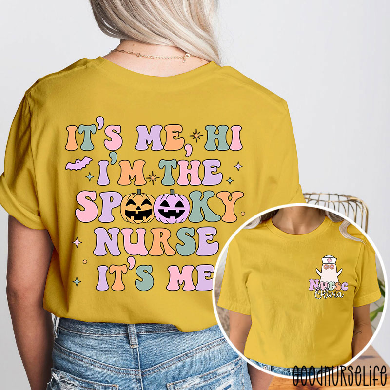 Personalized It’s Me Hi I’m The Spooky Nurse Two Sided T-Shirt