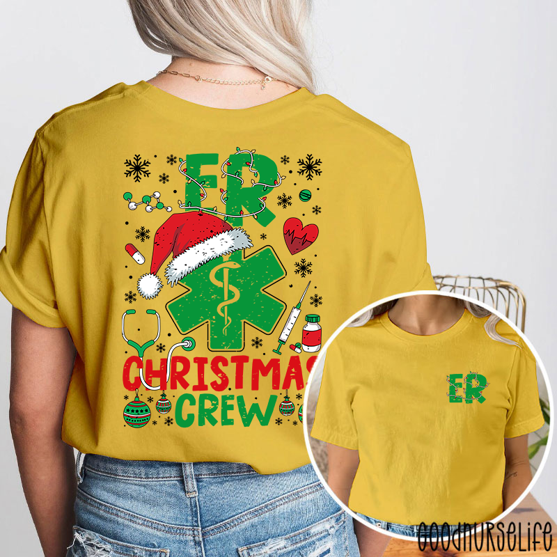 Festive Emergency Department Holiday Two Sided T-Shirt