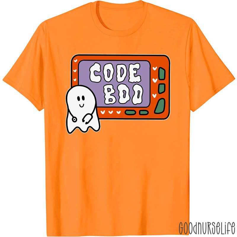 Code Boo With Cute Ghost Nurse T-Shirt