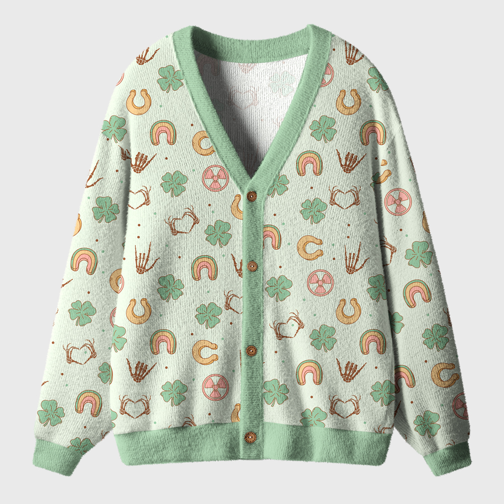 Lucky Clover And Radiology Ugly Cardigan Sweaters