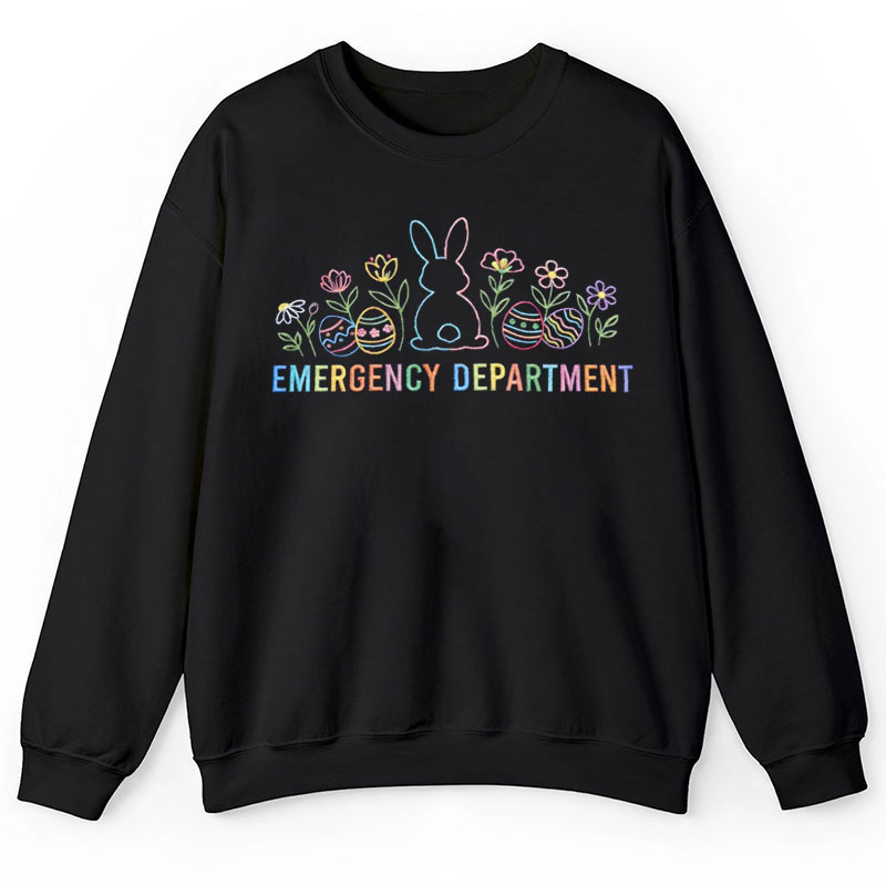 Embroidered Emergency Department Bunny Nurse Sweatshirt