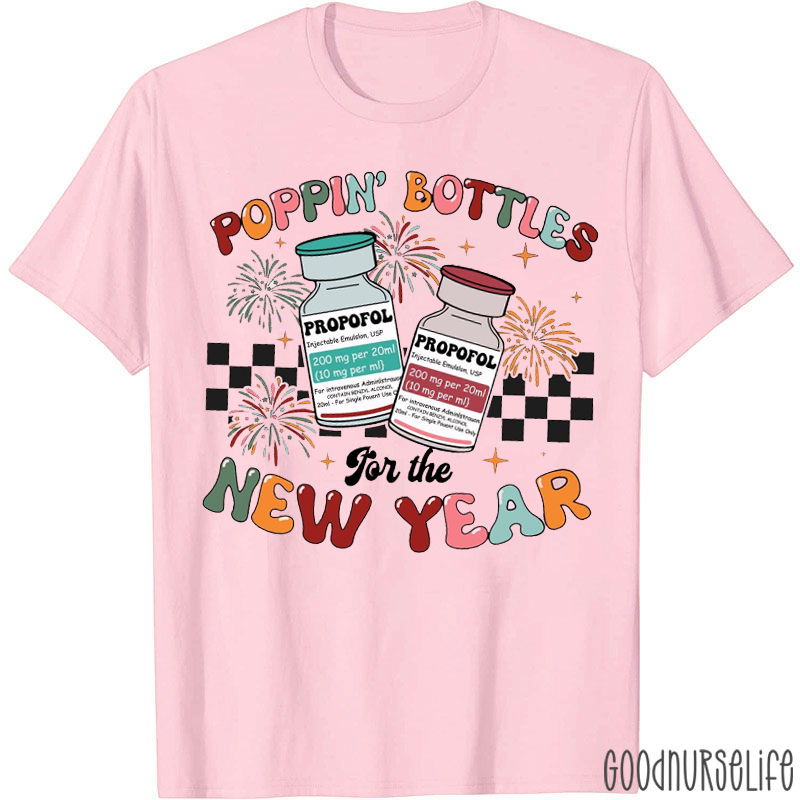 Popping Bottles For The New Year ICU Nurse T-Shirt