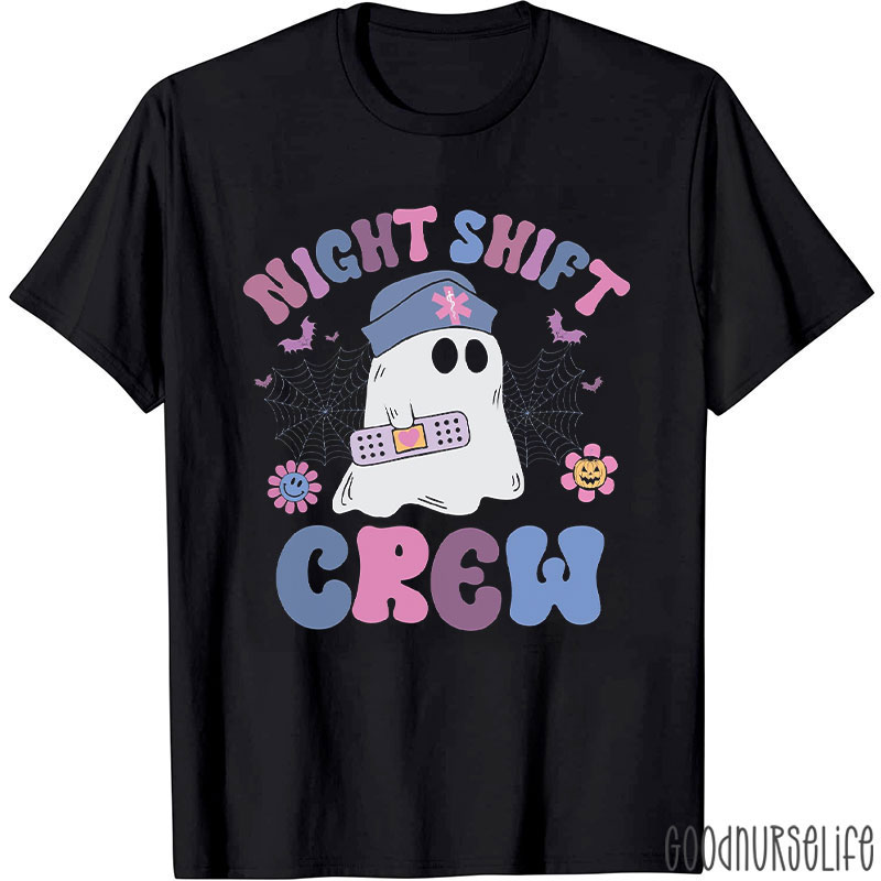 Halloween Night Shift Crew Cute Nurse Ghost Nurse T-Shirt
