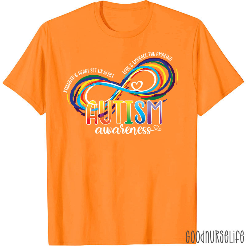 Infinity Symbol Heart Autism Awareness Nurse T-Shirt