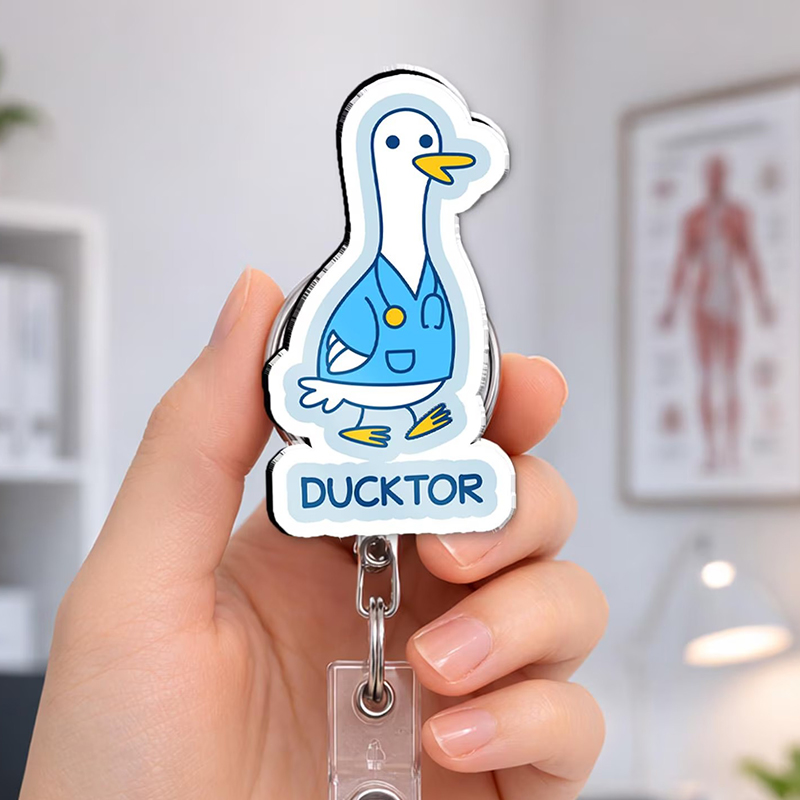 Funny Duck Ducktor Badge Reel