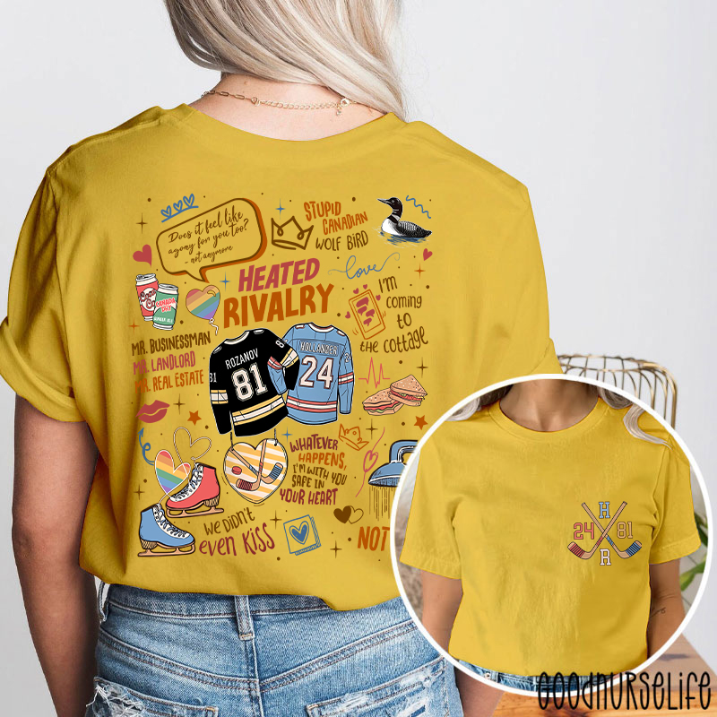 Hockey Movie Romance Two Sided T-Shirt