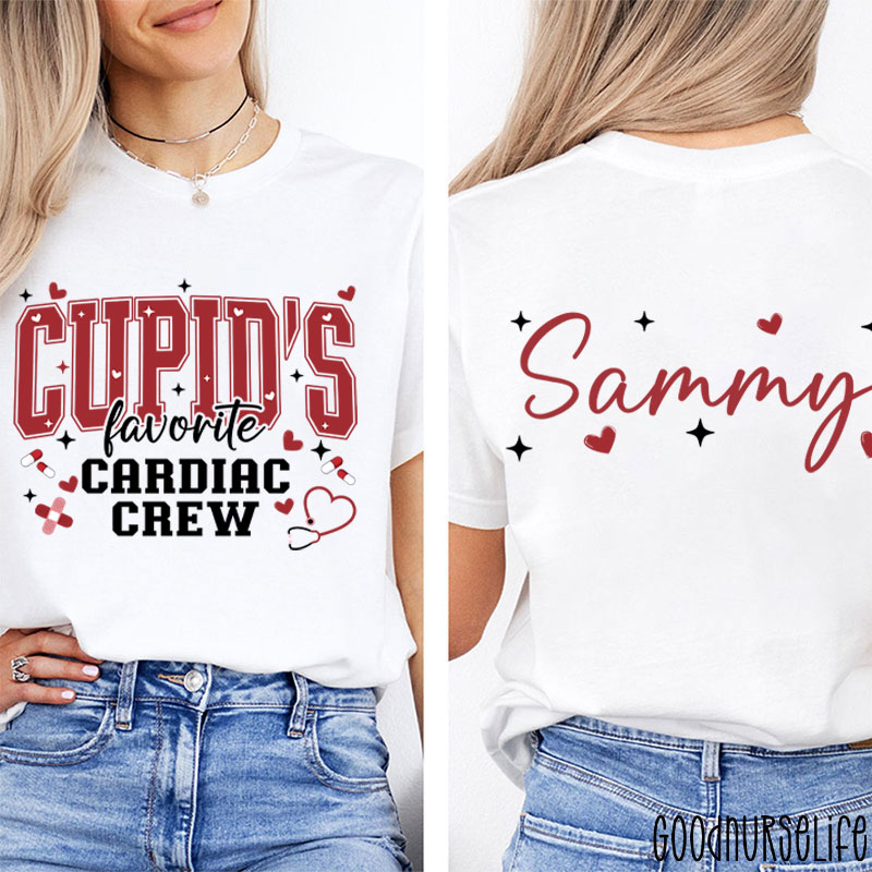 Personalized Cupid's Favorite Nurse Two Sided T-Shirt