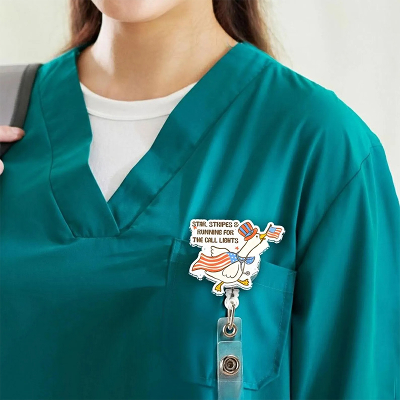 Star Stripes And Running For The Call Lights Badge Reel