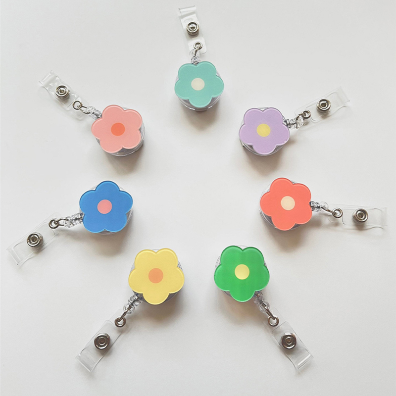 Colorful Flower Nurse Badge Reel