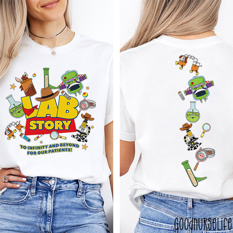 Medical Lab Tech Team Lab Week Two Sided T-Shirt