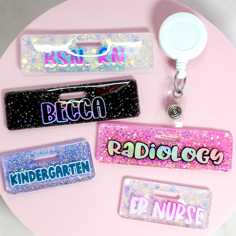 Personalized Glitter Mini Badge Buddy