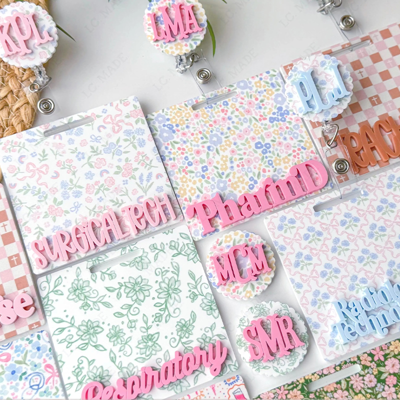 Personalized Floral And Colorful Pattern Badge Buddy