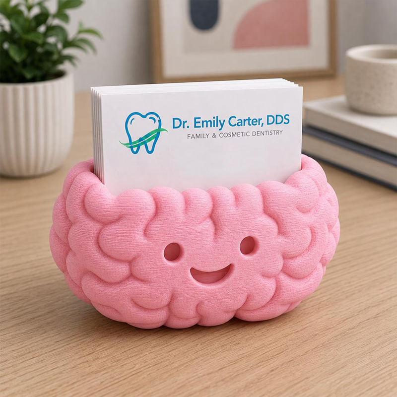 3D Printed Smiling Brain Funny Card Holder