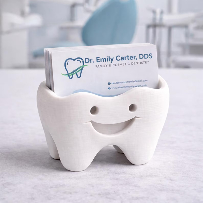 3D Printed Tooth Smile Dental Card Holder