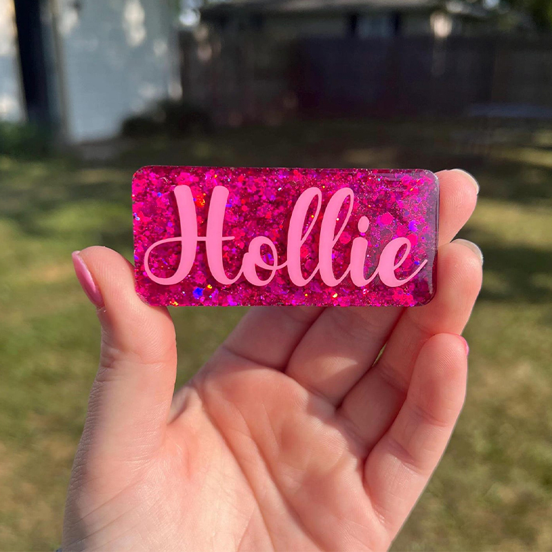 Personalized Glitter Name Tag