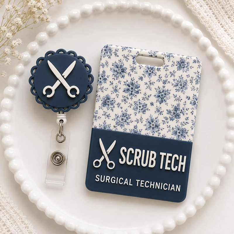 Personalized Healthcare Nurse Badge Reel And Badge Buddy Set