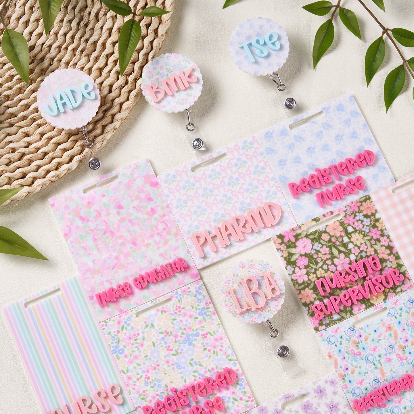 Personalized Floral And Colorful Pattern Badge Buddy