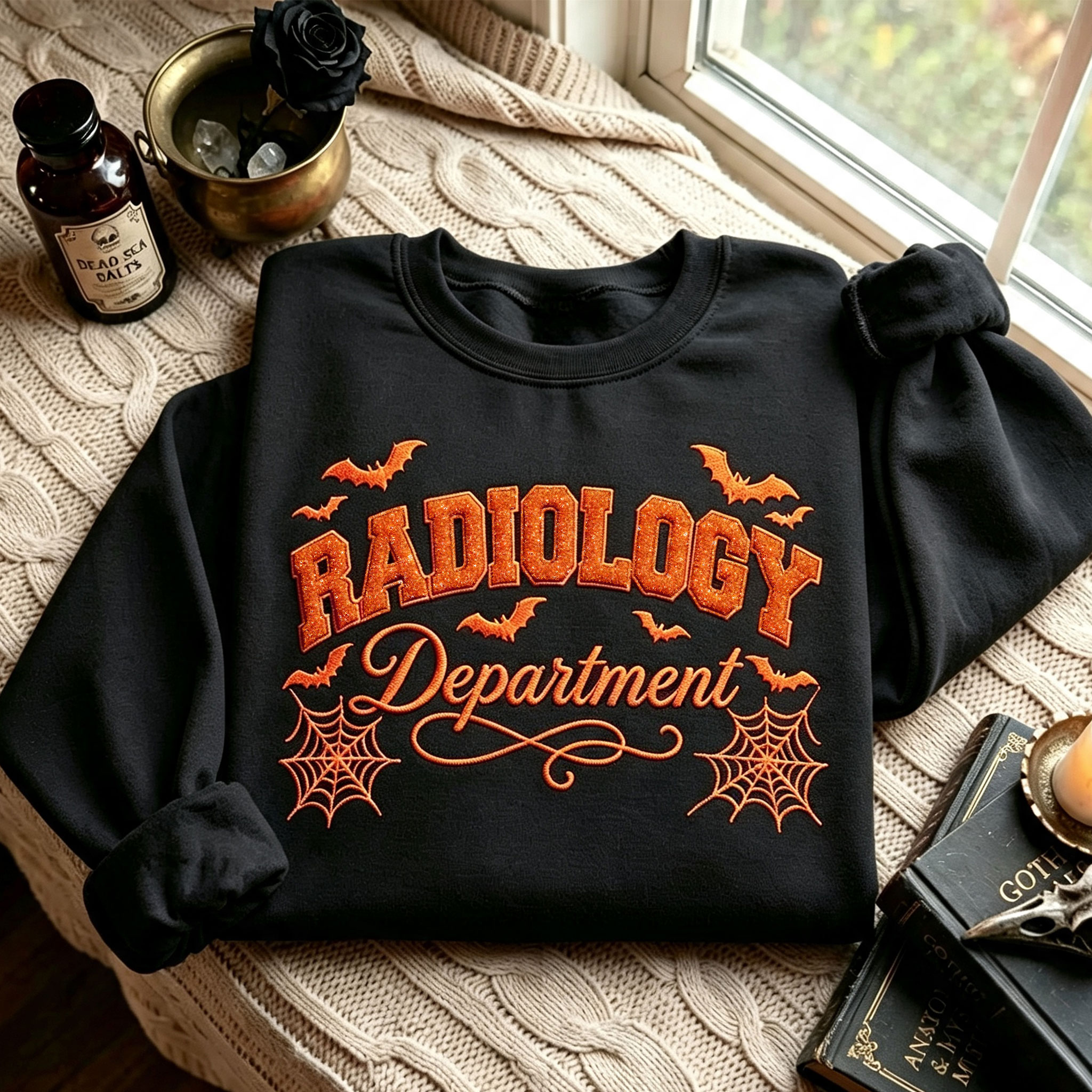 Radiology Spiderwebs Halloween Sweatshirt