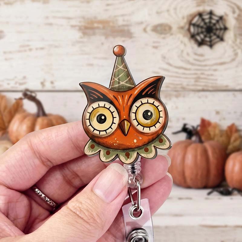 Vintage Retro Halloween Character Badge Reel