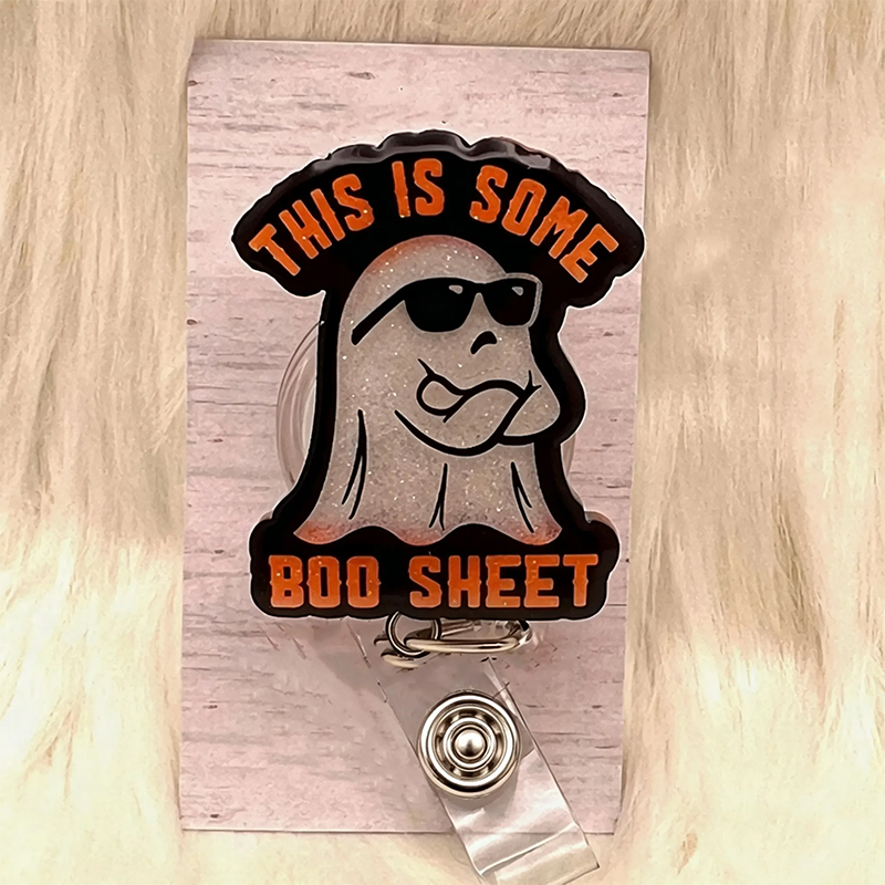 This Is Some Boo Sheet Ghost Halloween Badge Reel