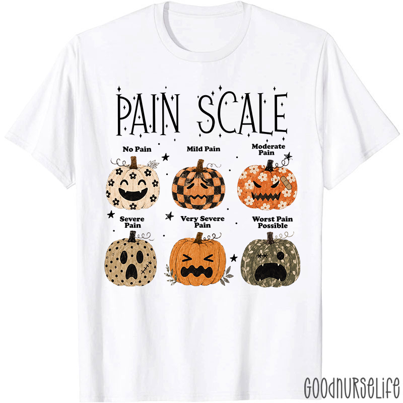 Halloween Pumpkin Pain Scale Nurse T-Shirt