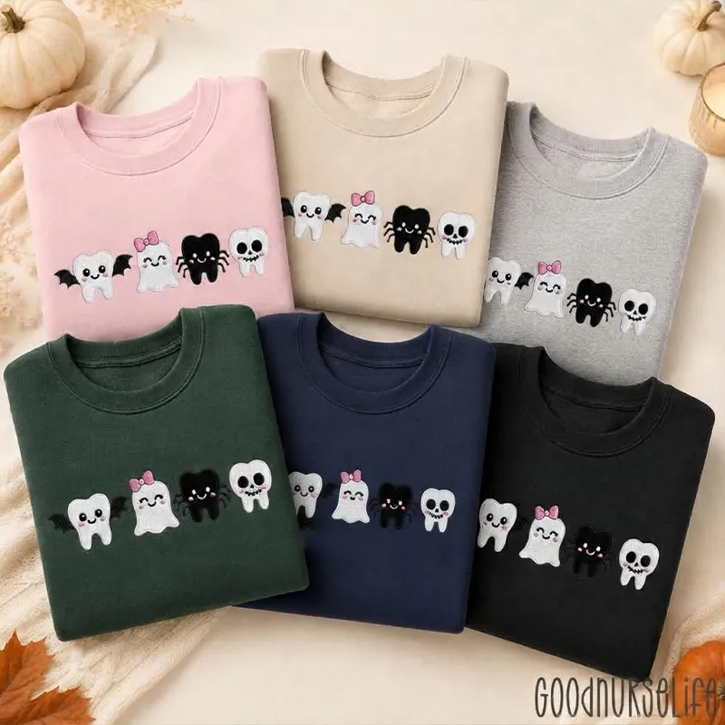 Cute Halloween Ghost Teeth Sweatshirt