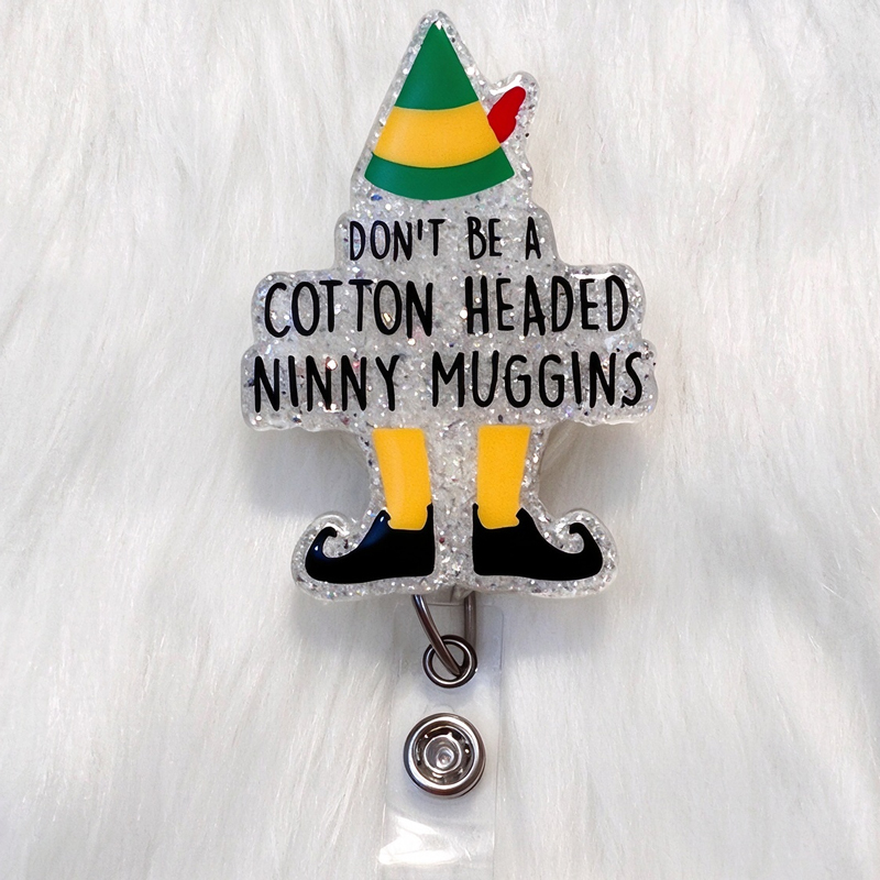 Cotton Headed Ninny Muggins Elf Badge Reel