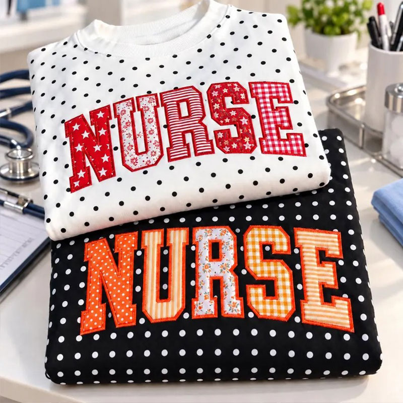 Personalized Varsity Applique Dot Polka Dot Sweatshirt