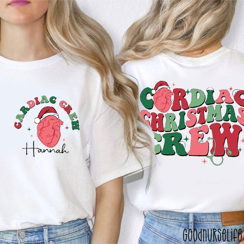 Personalized Cardiac Crew Nurse Two Sided T-Shirt