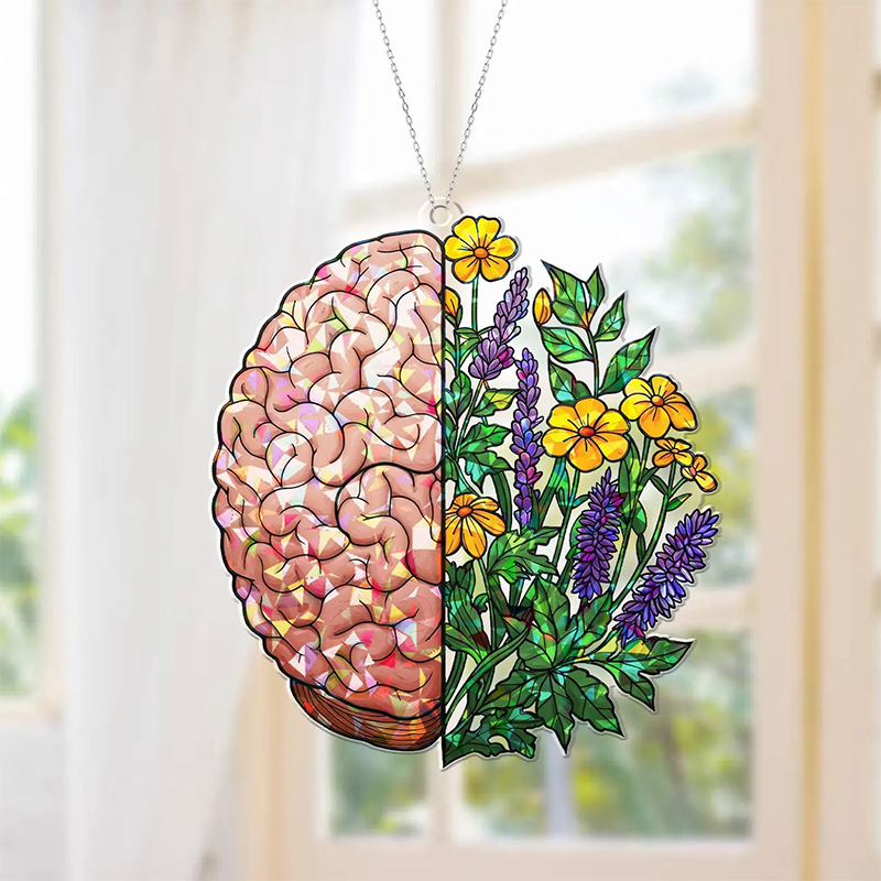 Brain And Flower Suncatcher