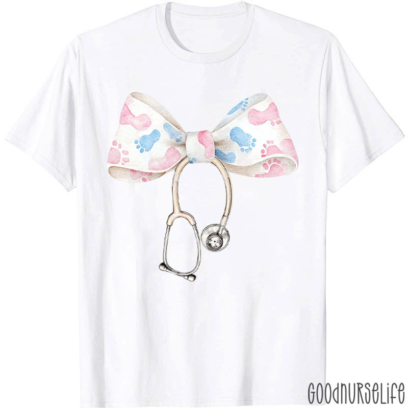 Labor And Delivery Nurse Life Coquette Bow Stethoscope Nurse T-Shirt