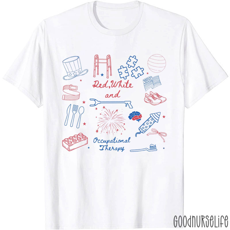 Red White And Occupational Therapy T-Shirt