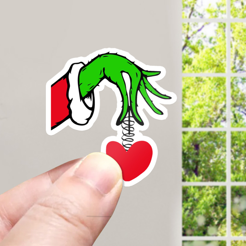 Holding Heart Christmas Stickers