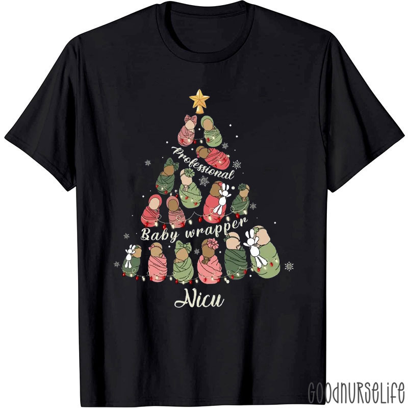 Professional Baby Wrapper Swaddled Baby Tree Nurse T-Shirt