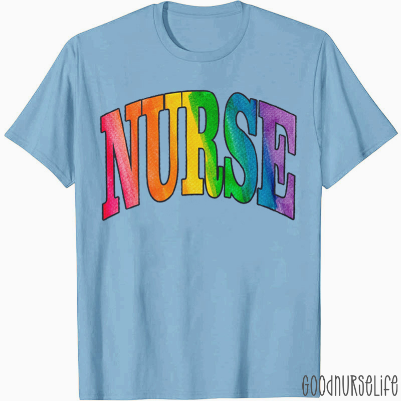 Colorful Rainbow Nurse T-Shirt