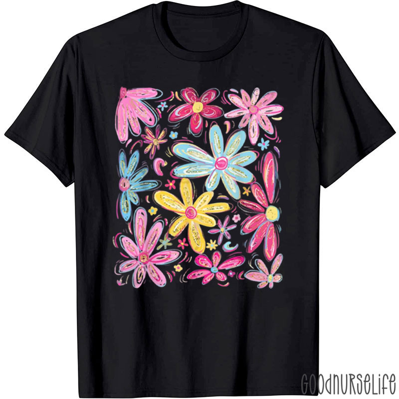 Mental Health Month Kindness Flower Nurse T-Shirt