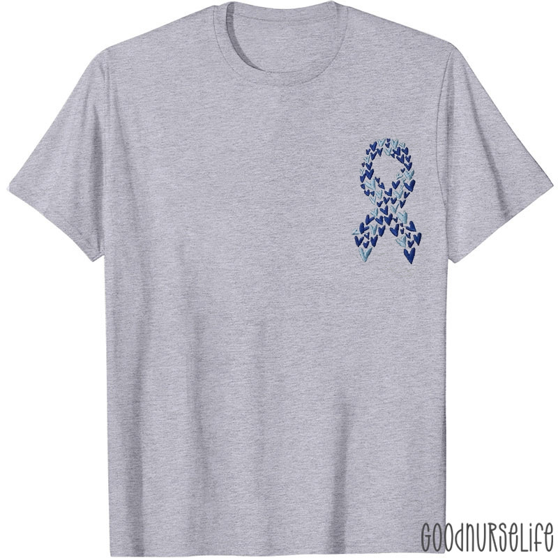 Colon Cancer Embroidered T-shirt