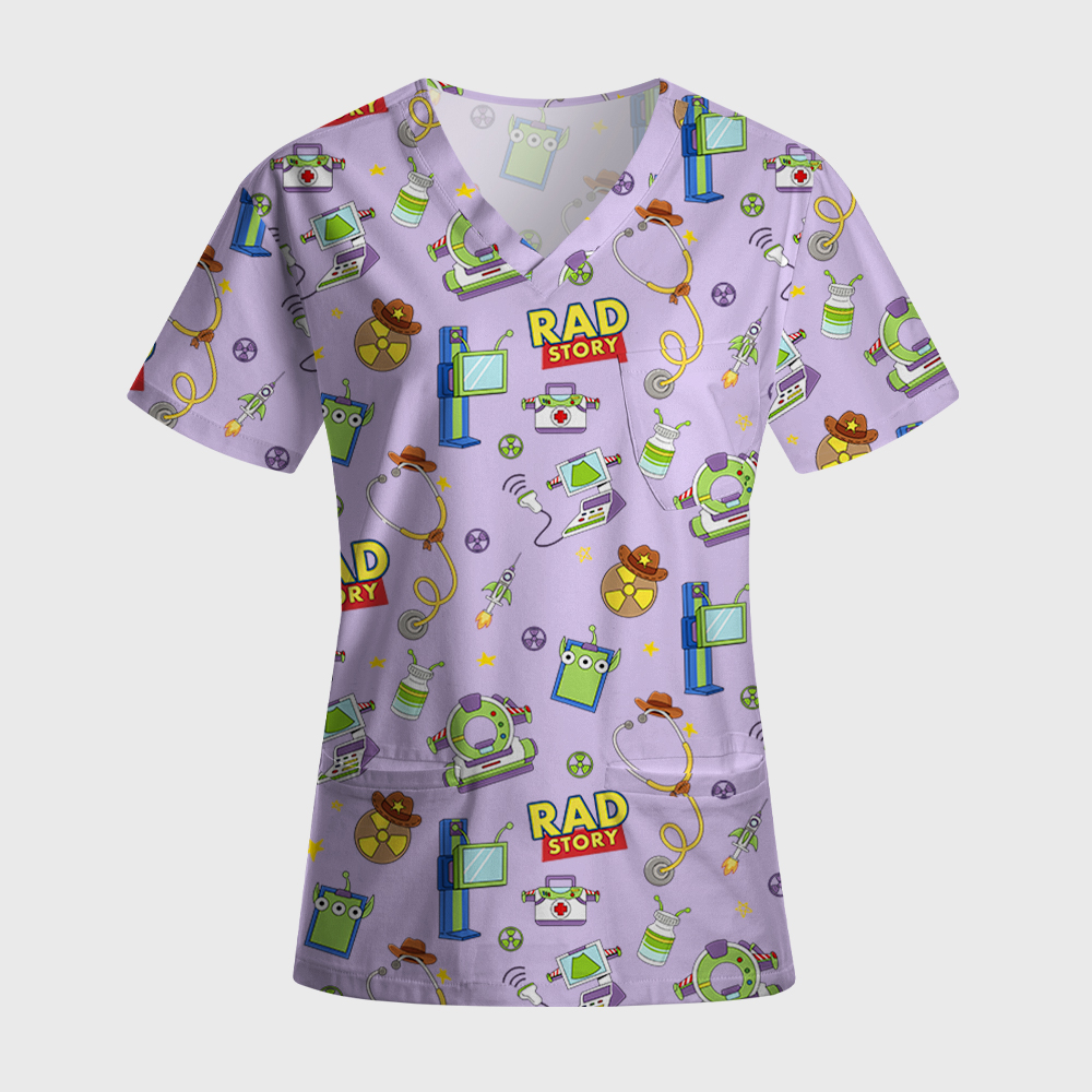 Rad Story Cute Icon Antimicrobial Scrubs Sets