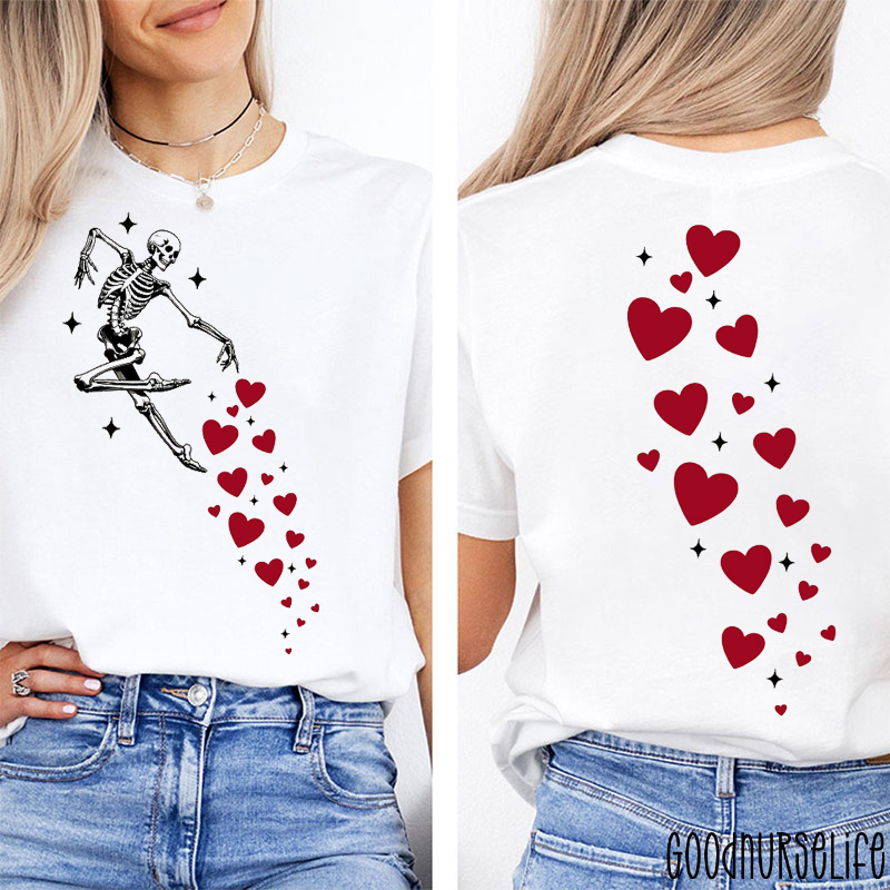 Skeleton Spread Love Two Sided T-Shirt
