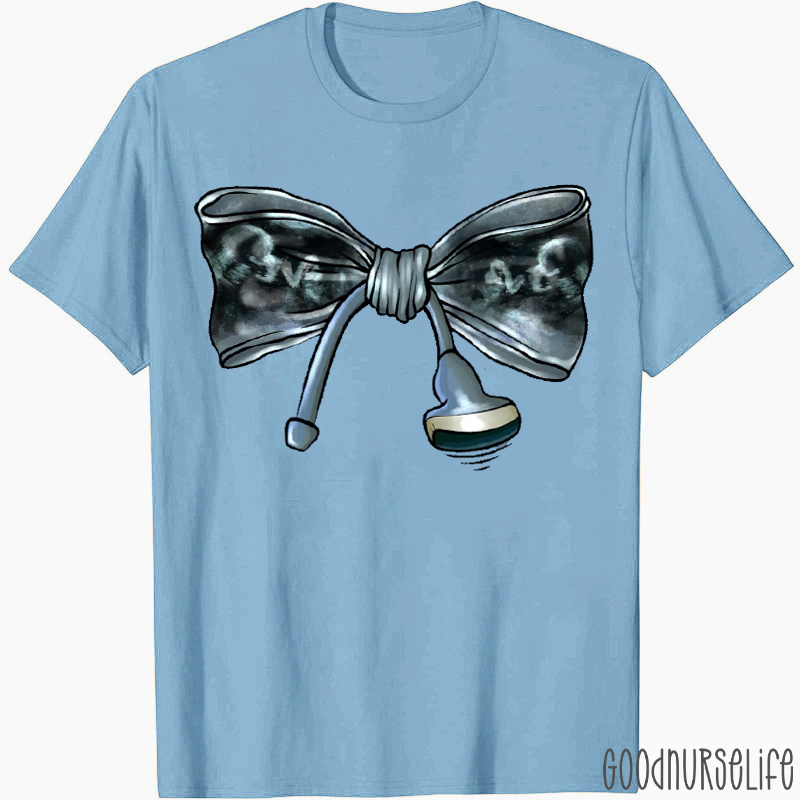 Ultrasound Tech Stethoscope Bow T-shirt