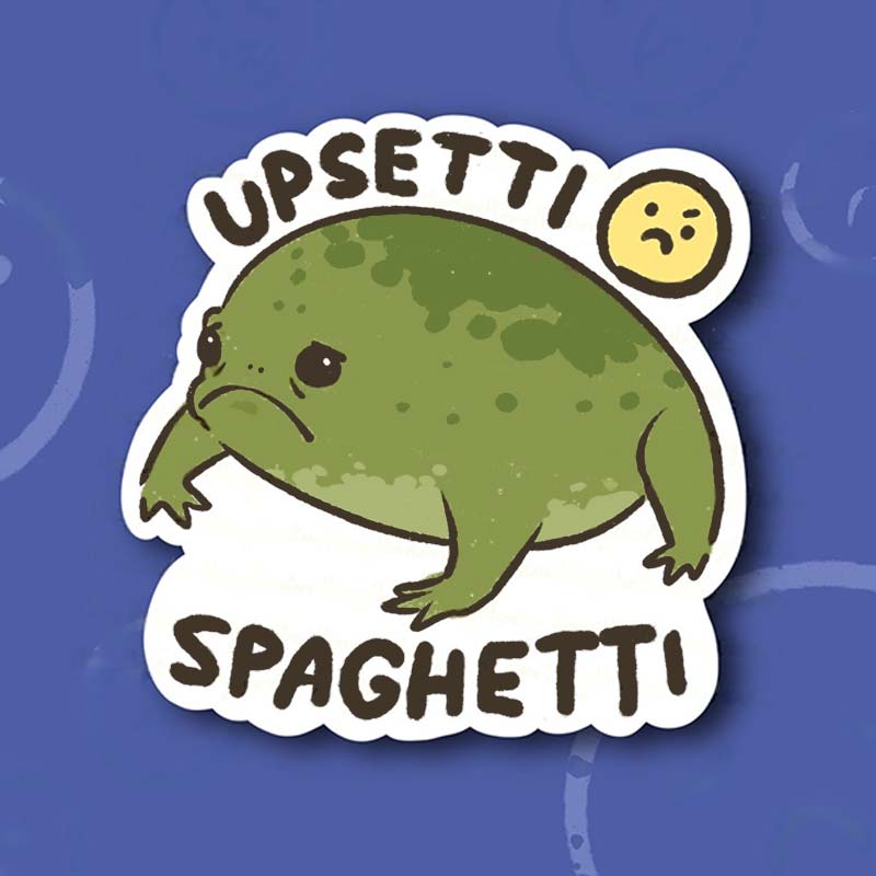 Upsetti Spaghetti Funny Stickers