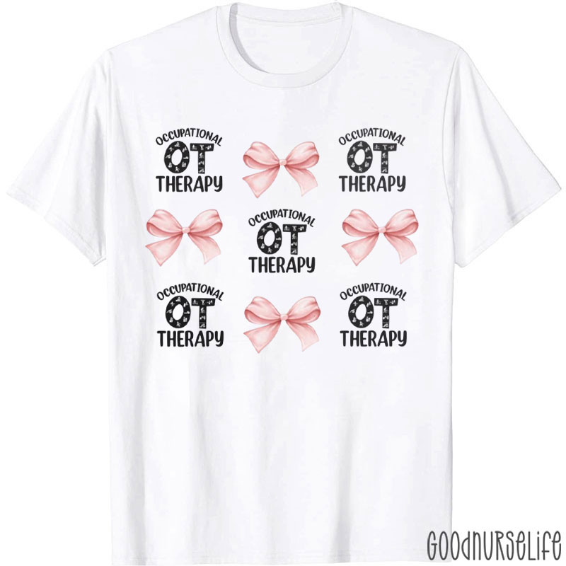 Occupational Therapy Coquette Bow Therapist T-Shirt
