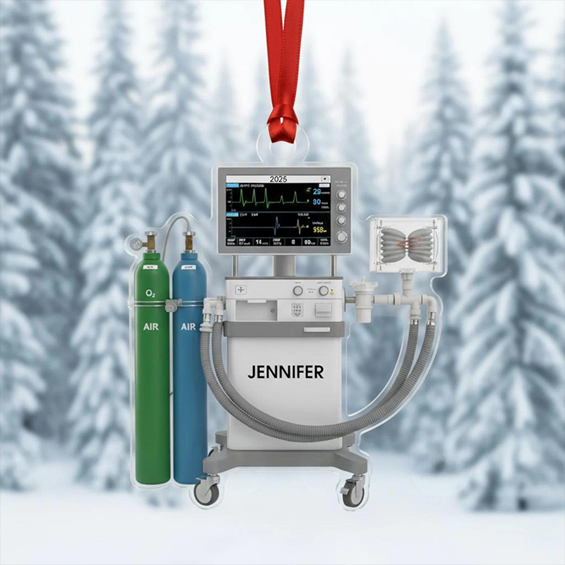 Personalized Ventilator RT Acrylic Christmas Ornament