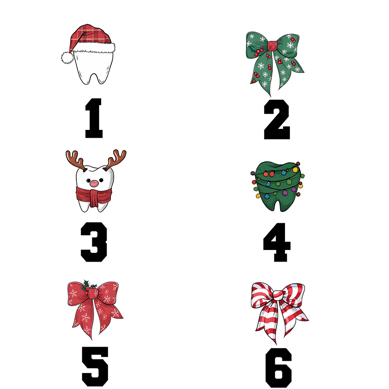 Personalized Funny Christmas Dental Coquette Bow Two Sided T-Shirt