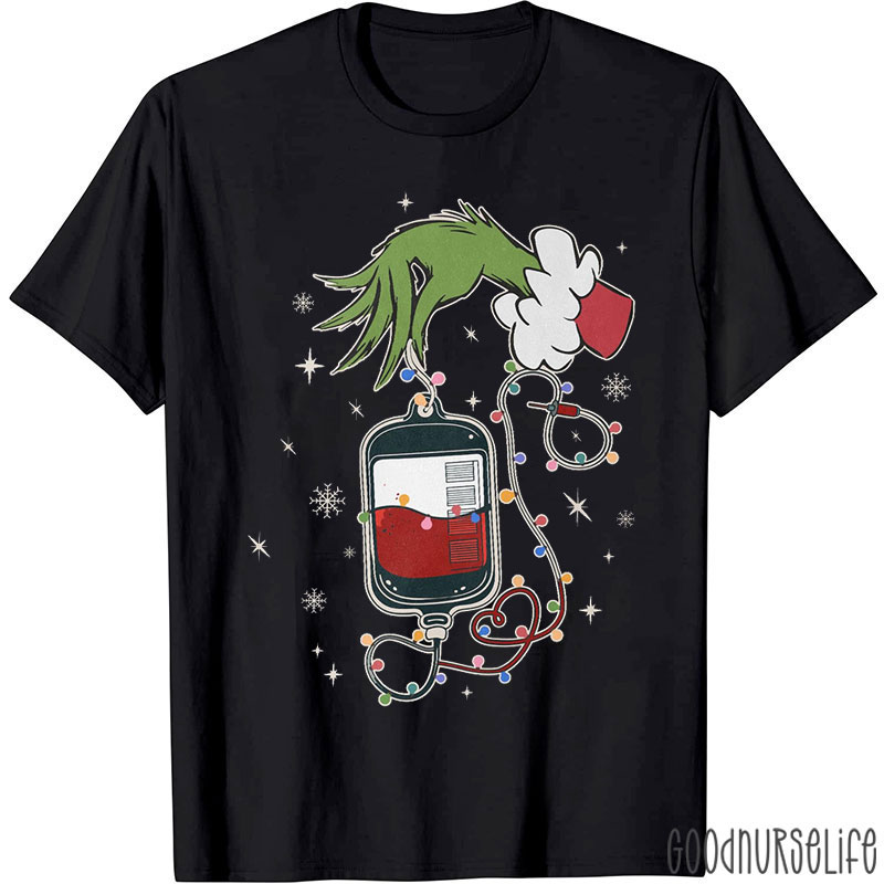 Hand IV Bag Lights Nurse T-Shirt