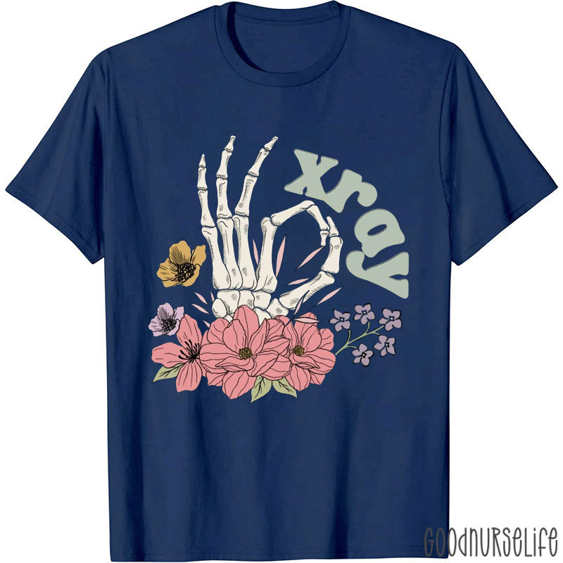 Radiology Xray Flower And Phalanges Nurse T-Shirt