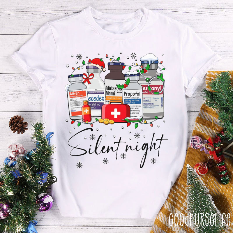 Silent Night Anesthesiologist Nurse T-shirt