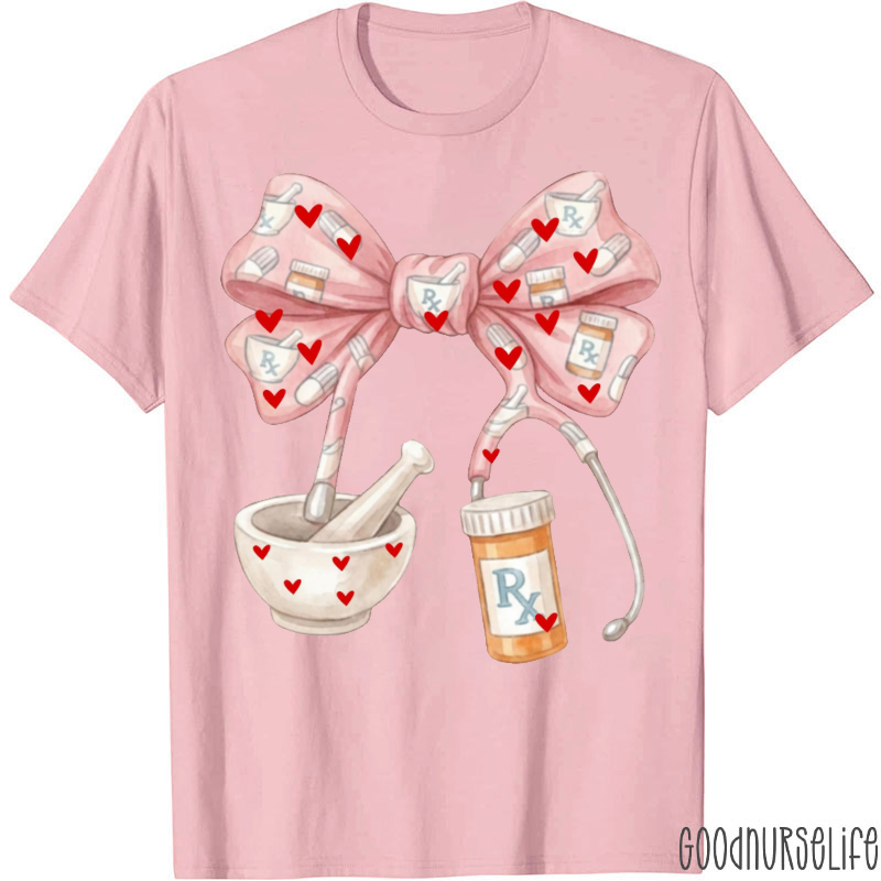 Pharmacy Valentine RX Bow Tie T-shirt