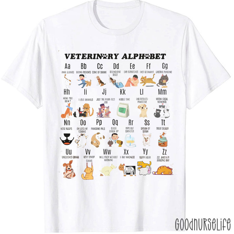 Veterinary Alphabet Nurse T-shirt