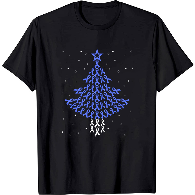 Diabetes Awareness Ribbon Christmas Tree Nurse T-shirt